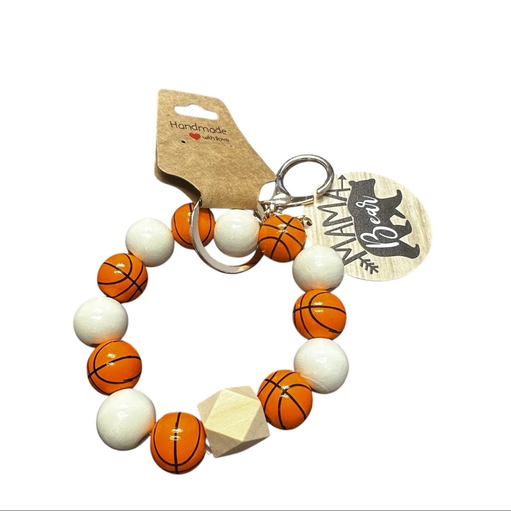 Basketball Bead Keychain Bracelet